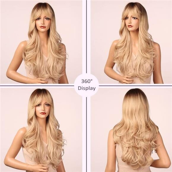 Women Cosplay Daily Natural Hair Wig Heat Resistant Fiber - : Blonde main image 5